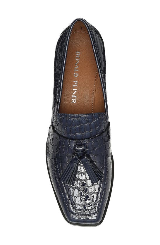 Shop Donald Pliner Avi Loafer Pump In Navy