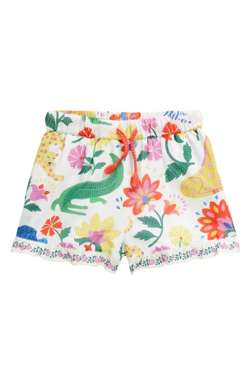 Mini Boden Kids' Print Woven Shorts Multi Safari Floral at Nordstrom,