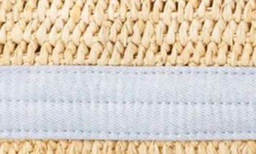 Mz Wallace Medium Raffia Tote In Raffia/chambray
