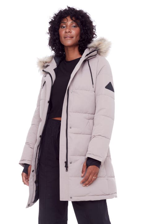 Beige parka coat best sale