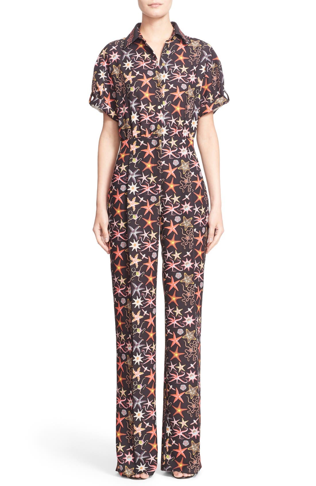 versace print jumpsuit