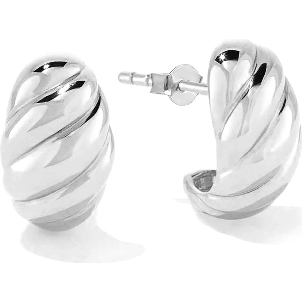 Shop Gabi Rielle Effortless Staples Sweet Swirls Dome Hoop Earrings In Silver