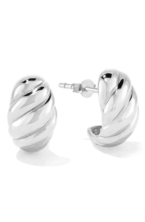 Shop Gabi Rielle Effortless Staples Sweet Swirls Dome Hoop Earrings In Silver
