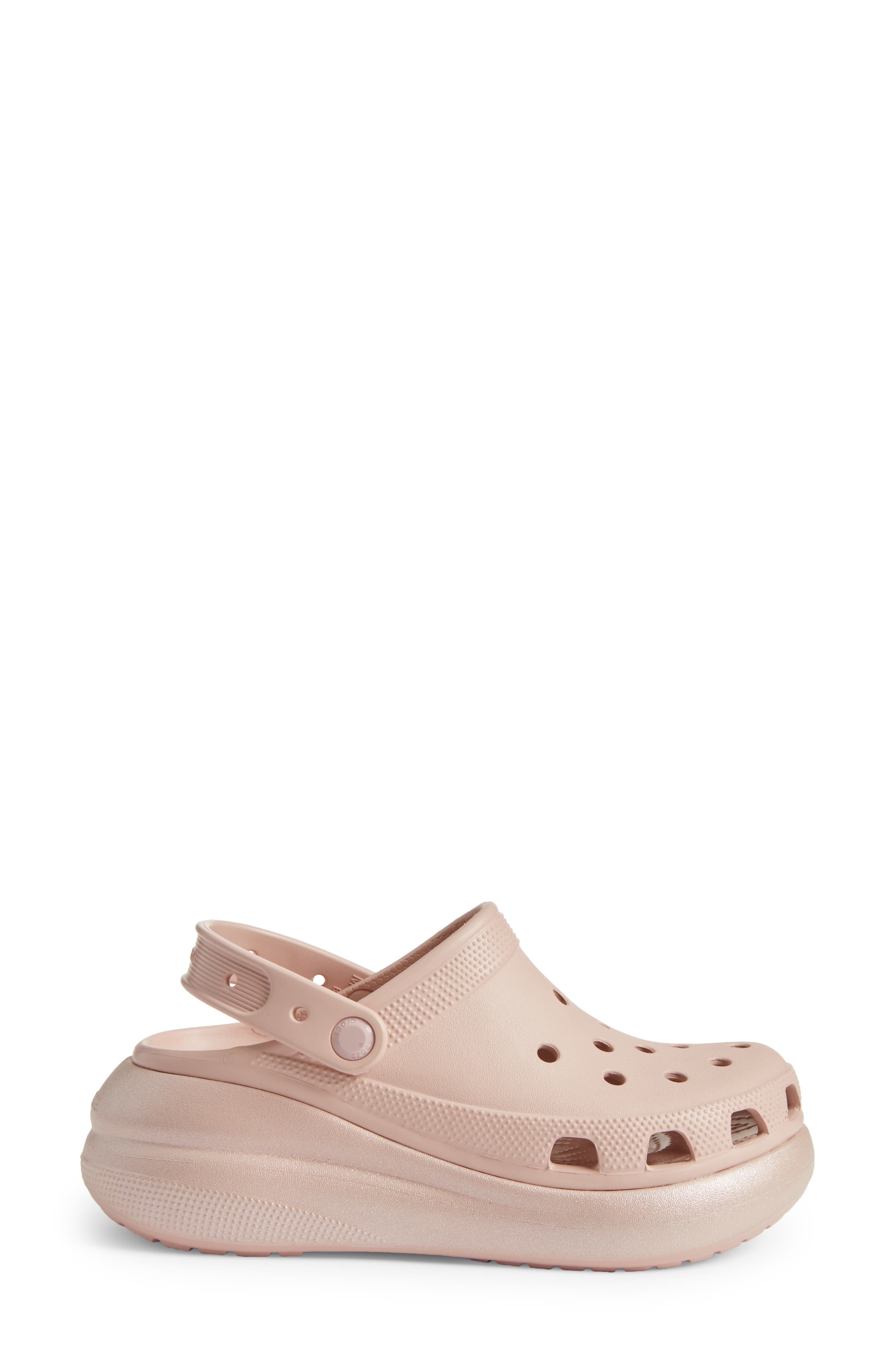 CROCS Gender Inclusive Classic Crush Shimmer Clog in Pink Clay