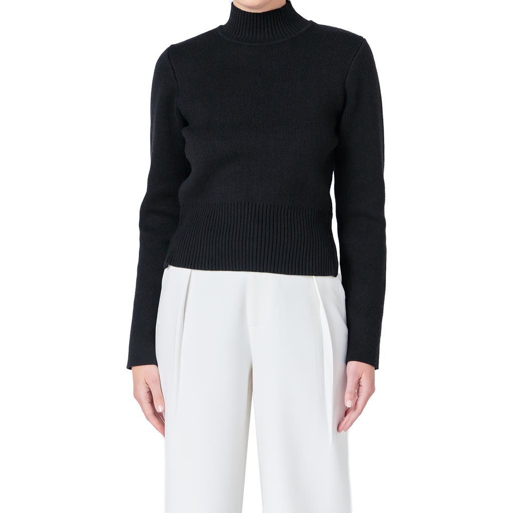 Endless Rose Zip Detail Sweater In Black