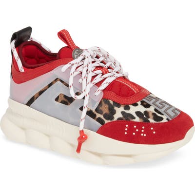 Versace Chain Reaction Sneaker, Red