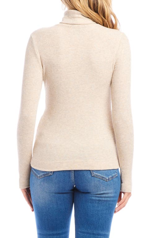 Shop Karen Kane Turtleneck Rib Top In Oatmeal