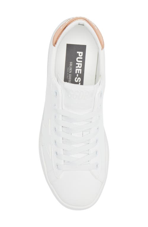 Golden Goose Pure-star Lace-up Sneakers In White/bronze