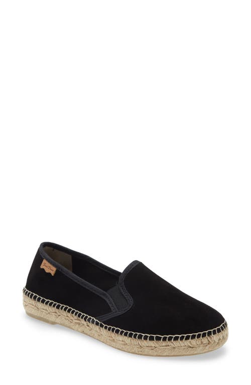 Aran Espadrille Slip-On Sneaker in Black Suede