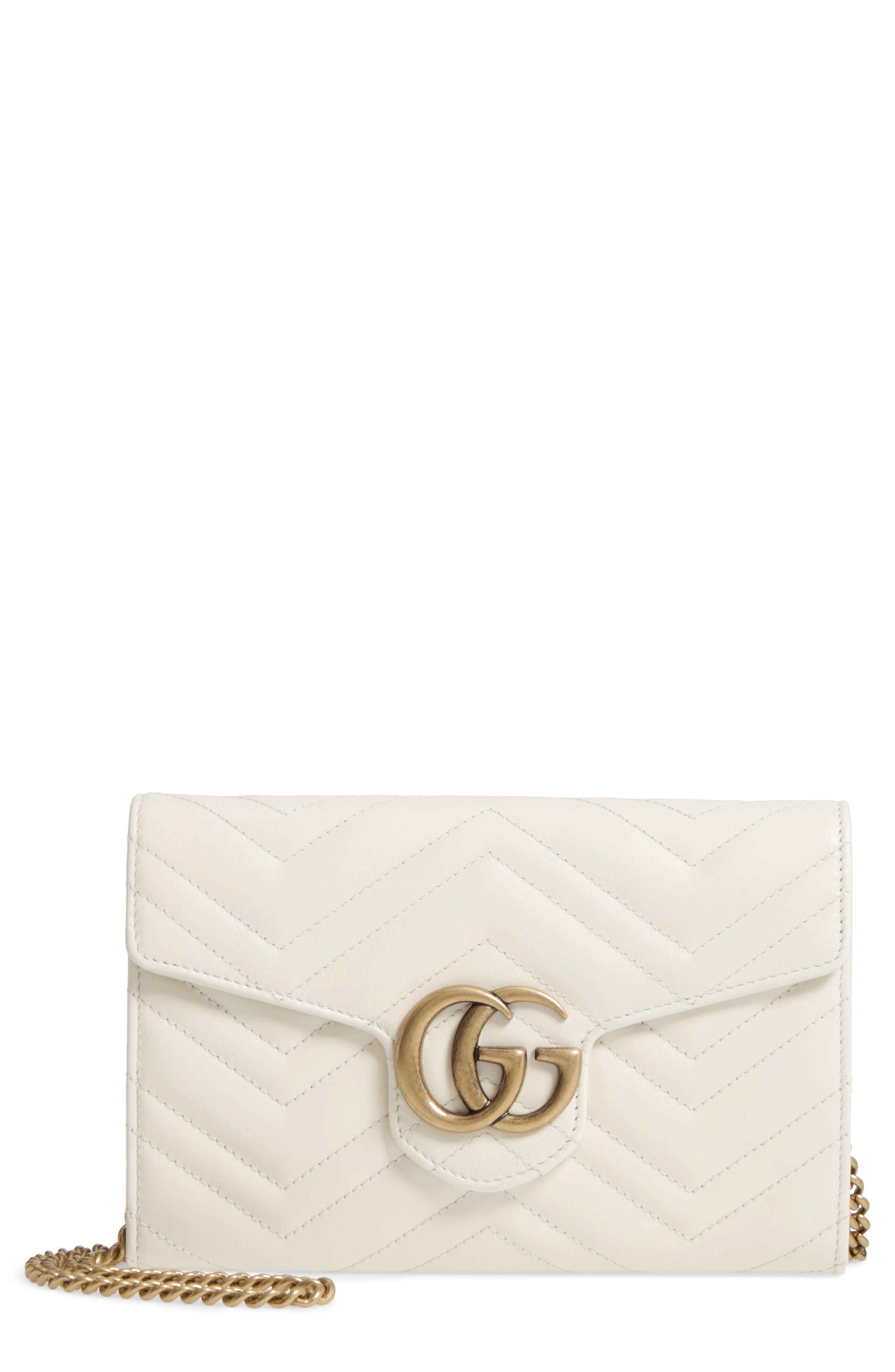 gg marmont leather chain wallet