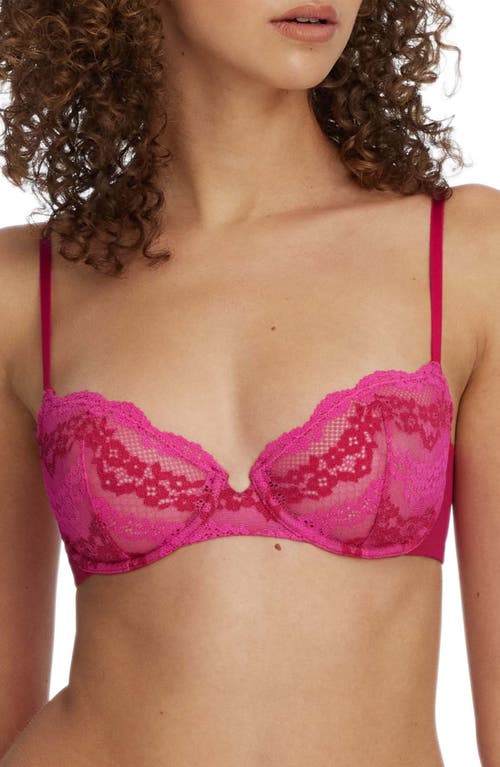 Shop Skarlett Blue Impress Underwire Balconette Bra In Red Apple/rose Violet