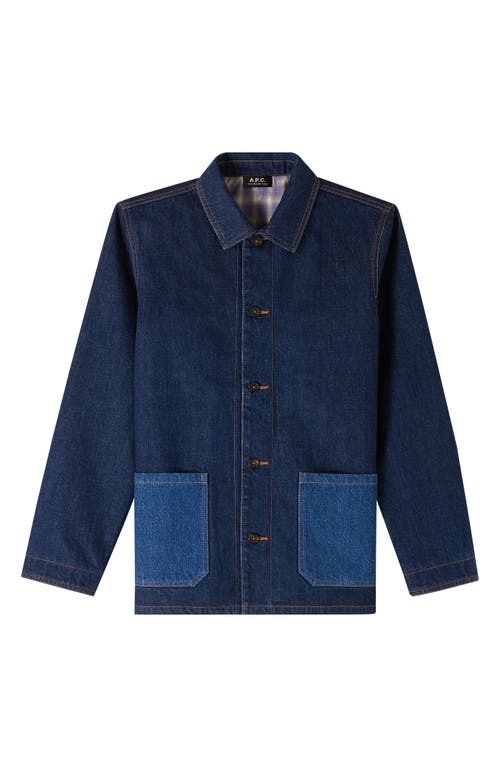 Shop Apc A.p.c. Anthonin Denim Overshirt In Washed Indigo