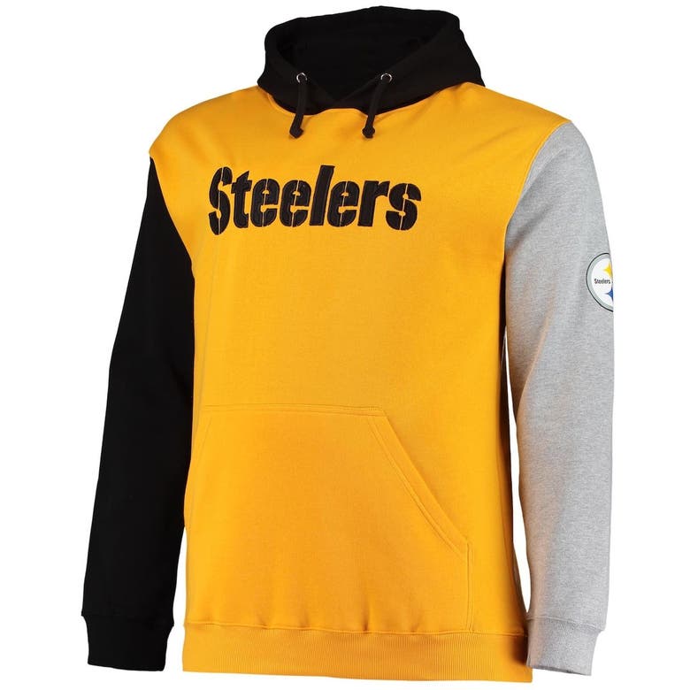 Profile Black/gold Pittsburgh Steelers Big & Tall Pullover Hoodie