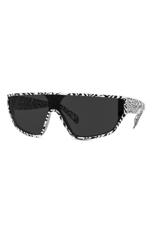 Shop Celine 143mm Flattop Sunglasses In Black/white/smoke