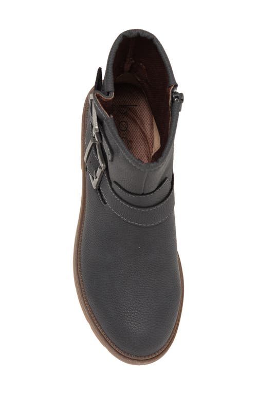 B O C By Børn Monika Platform Moto Bootie In Dark Grey Nubuck