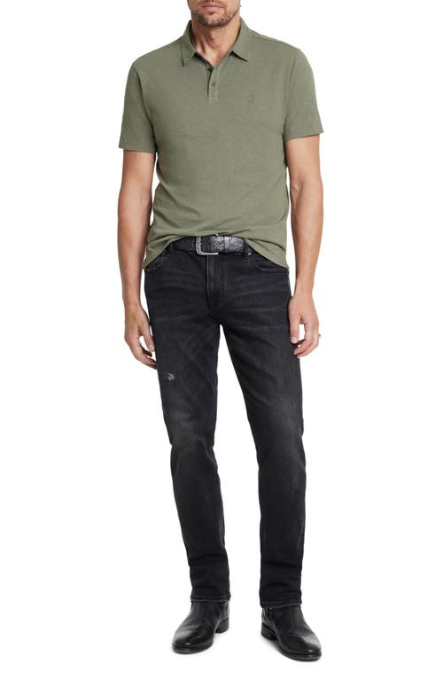 Shop John Varvatos Victor Organic Cotton Slub Polo In Eucalyptus