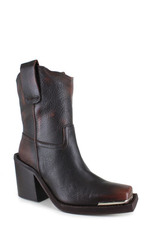 Zigi Joshi Western Boot In Brown Leather