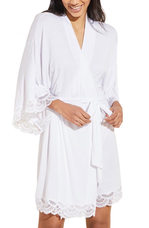 Eberjey Mariana Lace Trim Jersey Robe at Nordstrom,