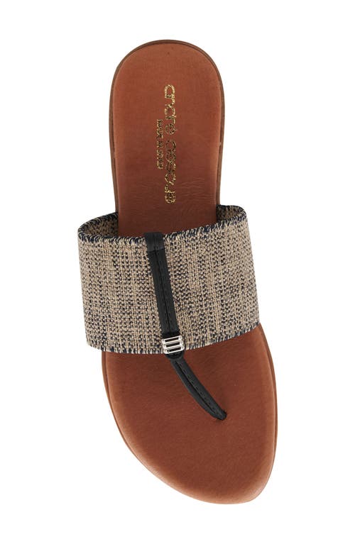 Andre Assous André Assous Nice Featherweights™ Slide Sandal In Black/beige Linen