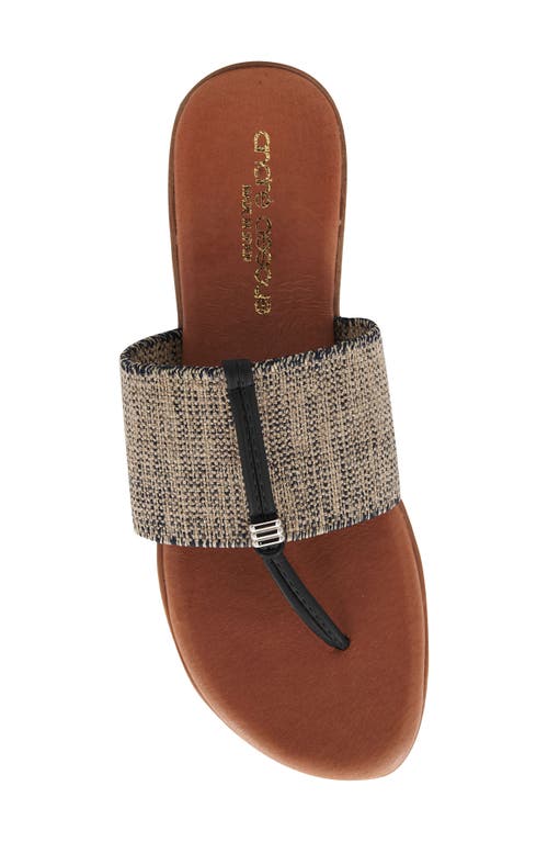 Shop Andre Assous André Assous Nice Featherweights™ Slide Sandal In Black/beige Linen