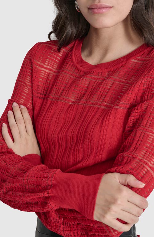 Shop Dkny Mix Rib Sweater In Red Light