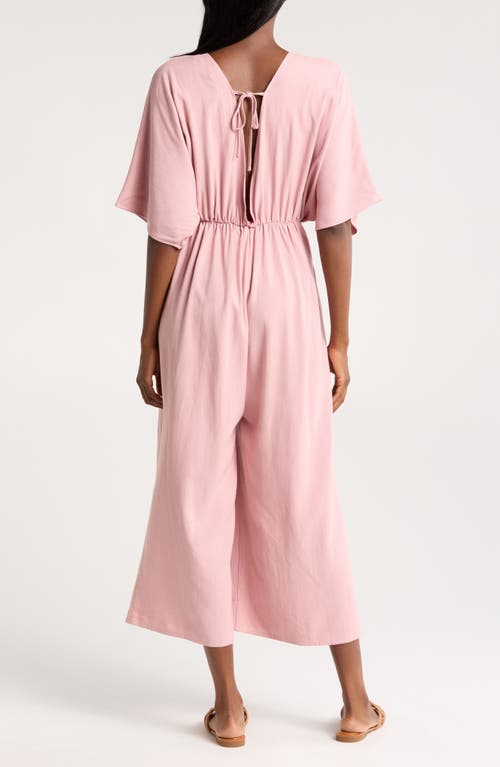 Shop Nordstrom Plunge Neck Cover-up In Pink Zephyr