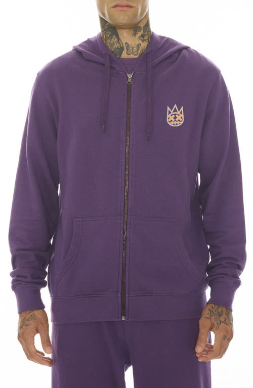 Cult of Individuality Graphic French Terry Zip Hoodie in Acai