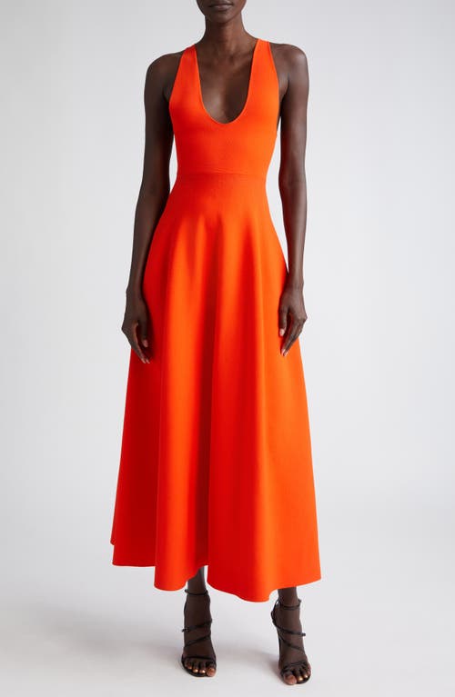 The Renee Sleeveless Knit Dress in Red Orange