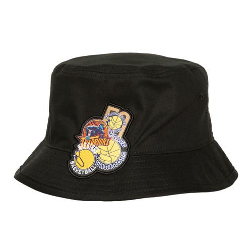 Men's Mitchell & Ness Black Golden State Warriors 50th Anniversary Bucket Hat