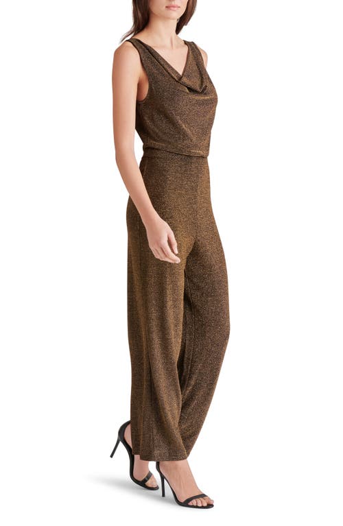 Shop Bb Dakota By Steve Madden Metallic Wide Leg Jumpsuit In Gold