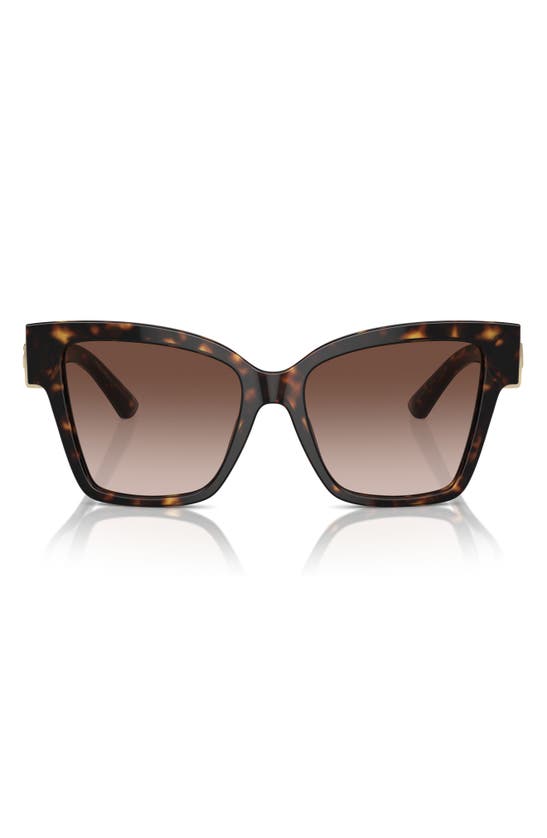 Dolce & Gabbana 54mm Gradient Square Sunglasses In Havana