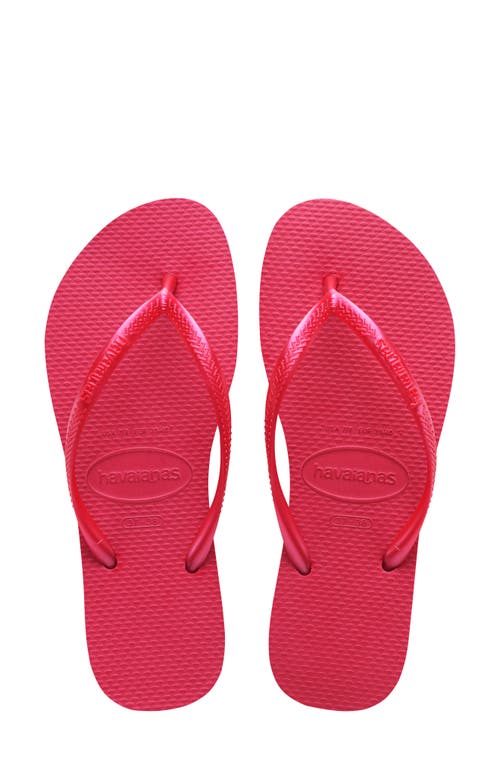 Shop Havaianas Slim Flip Flop In Pink Fever