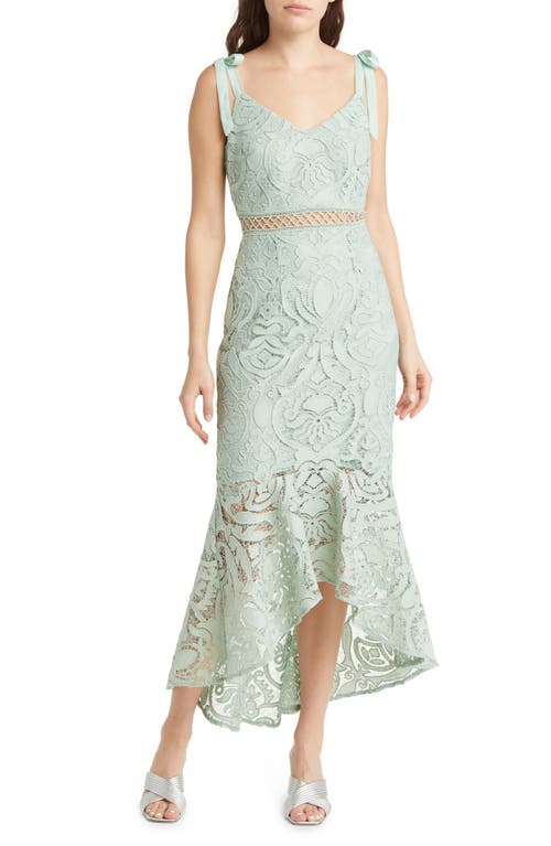 Lulus Won Your Heart Embroidered Lace Dress in Sage Green
