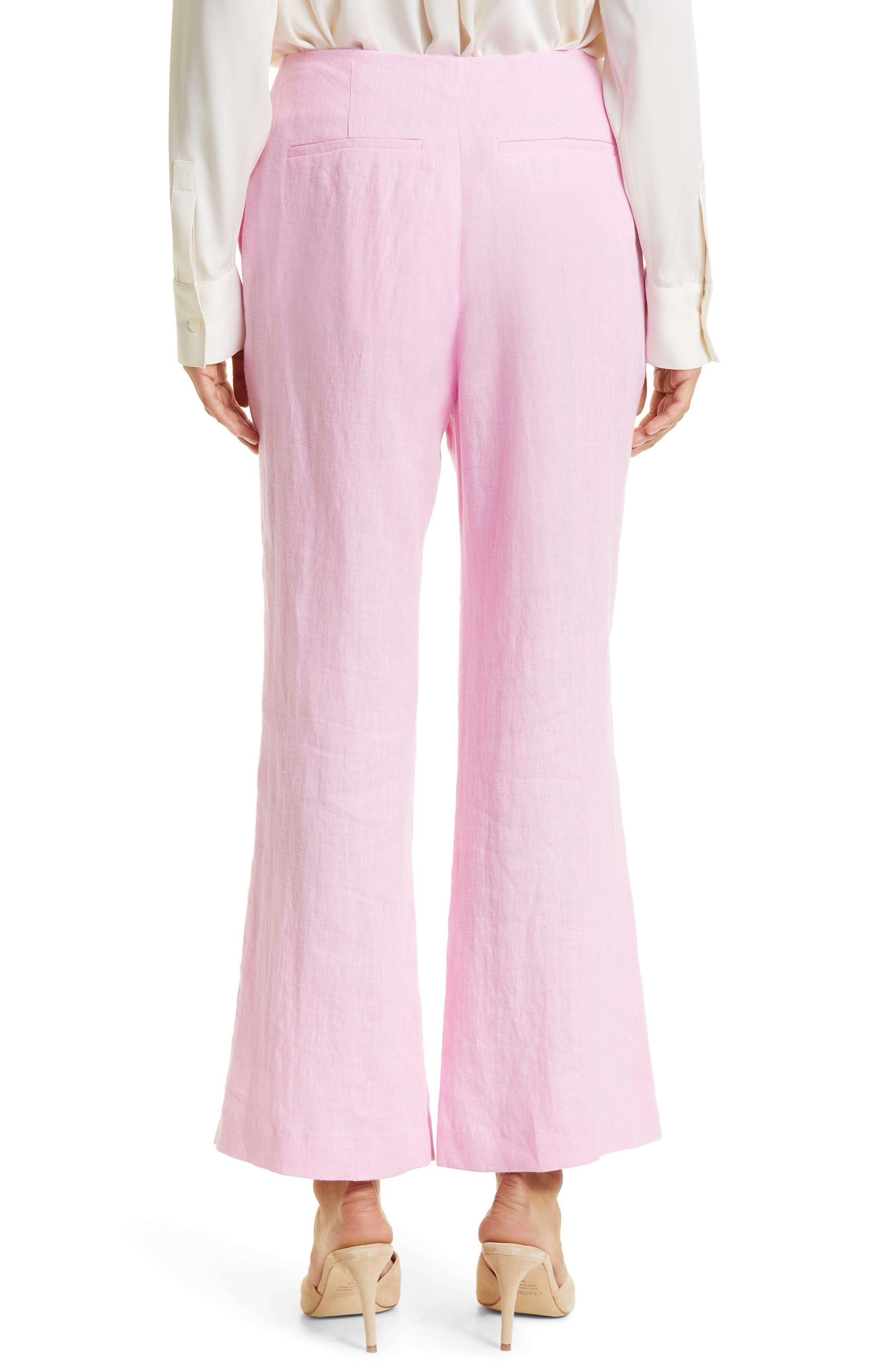 Womens Beata Crop Flare Linen Pants in Hot Pink at Nordstrom Nordstrom Women Clothing Pants Wide Leg Pants 