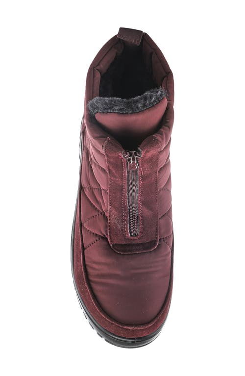 Flexus By Spring Step Lakeeffect Waterproof Faux Fur Lined Bootie In Burgundy