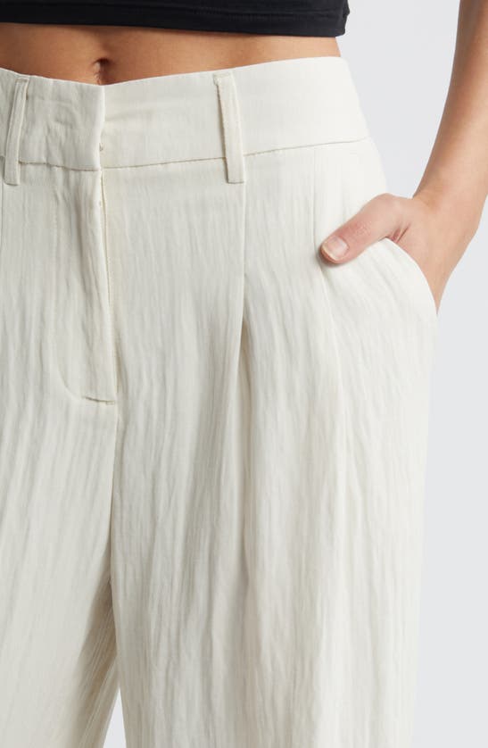 Noisy May Amanda High Waist Wide Leg Pants In Pearled Ivory