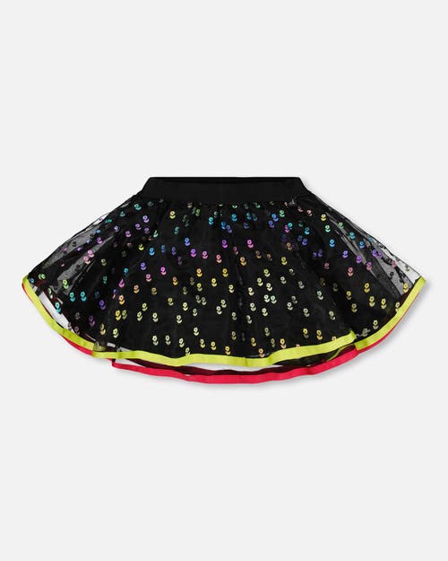 Deux Par Deux Girl's Printed Mesh Skirt Multicolor at Nordstrom