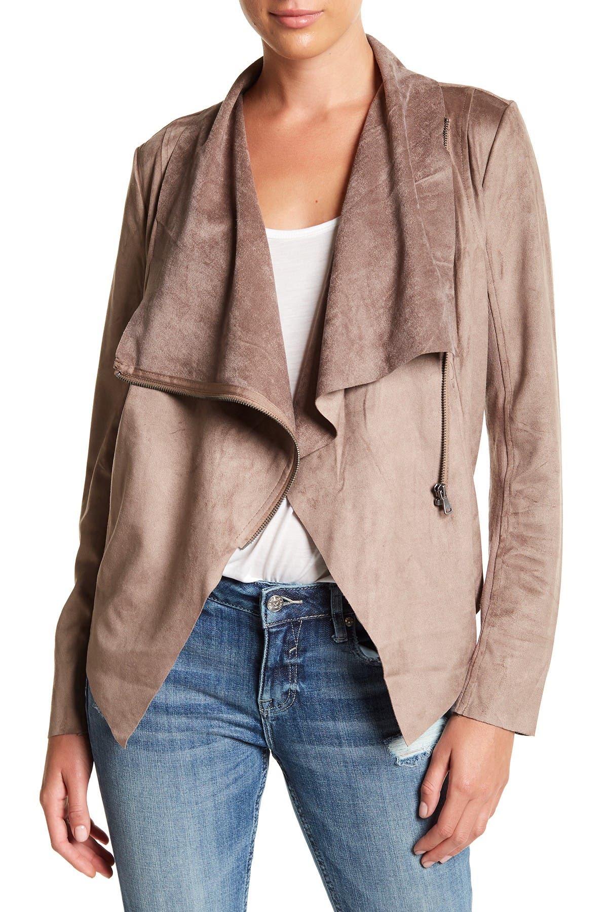 suede wrap jacket