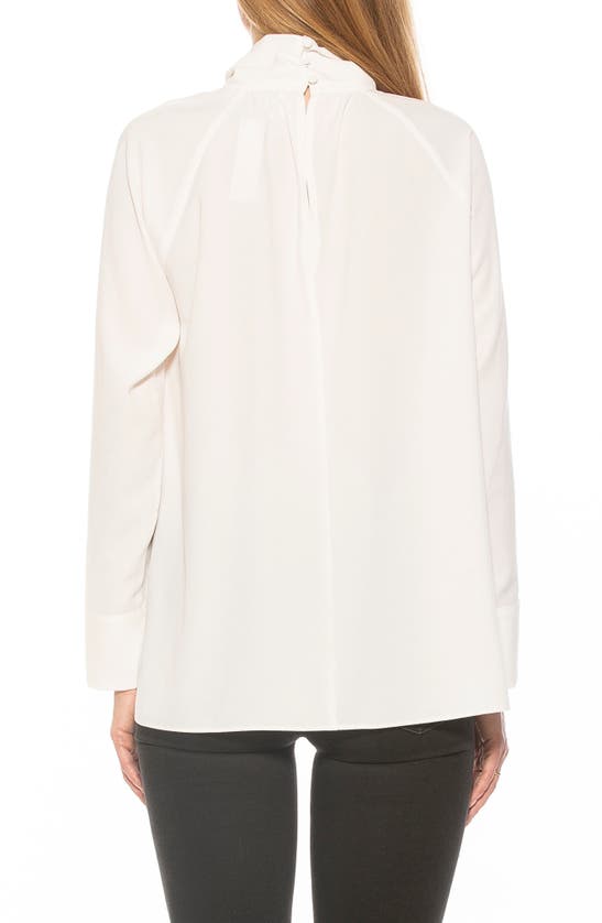 Alexia Admor Danielle Draped Blouse In Ivory