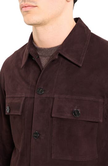 Closson Lambskin Suede Shirt Jacket