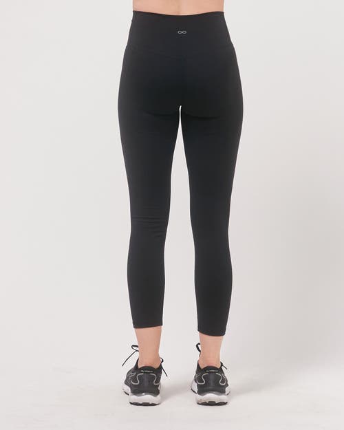 Rebody Active Hybrid Legging High Waist Crop Leggings 23" In Metropolis Black