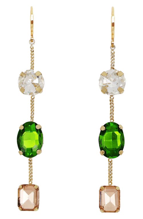 Alice Linear Drop Earrings in Neutral Green