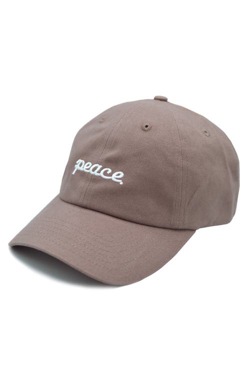A Life Well Dressed Peace Statement Baseball Cap in Tan/White