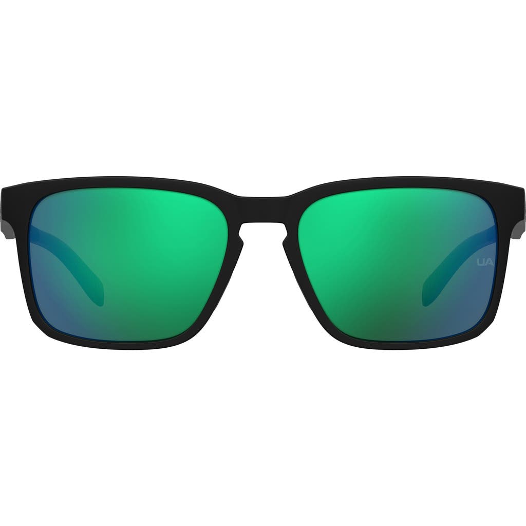 Under Armour Assist 57mm Square Sunglasses In Black/green Multilayer