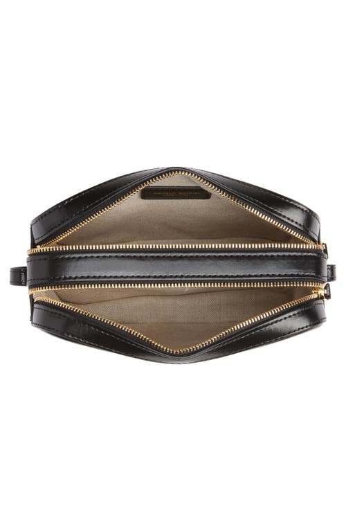 Mansur Gavriel Double Zip Leather Camera Crossbody Bag In Black