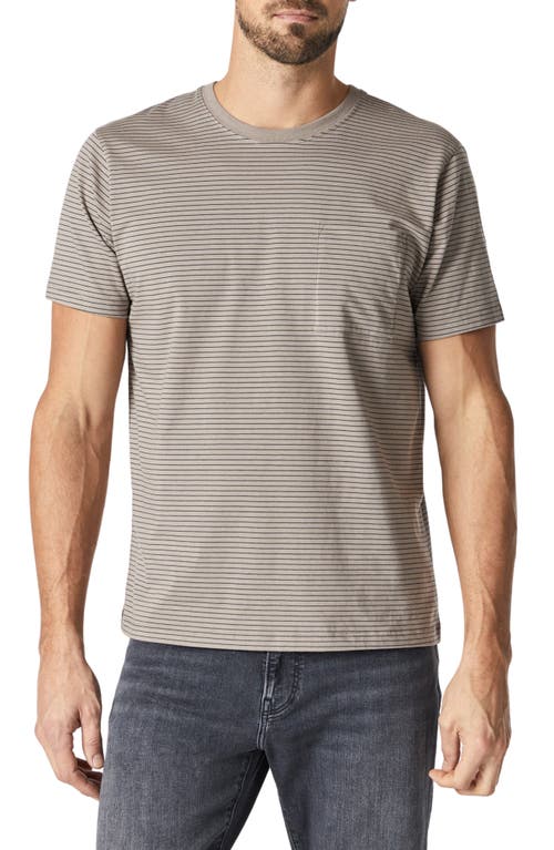 Stripe Cotton Pocket T-Shirt in Moon Rock