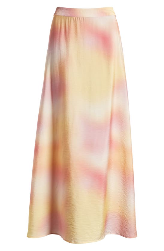 Shop Something New Heaven Hammered Satin Maxi Skirt In Camellia Aop Heaven