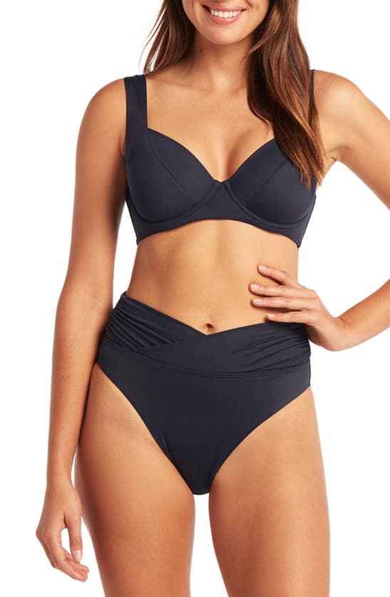 Sea Level Essentials C & Dcup Underwire Bikini Top In Night Sky