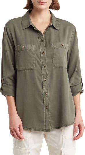 Sanctuary Tencel® Lyocell Boyfriend Button-Up Shirt