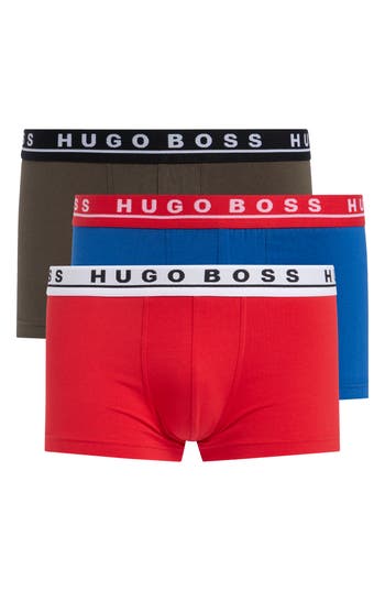 Shop Hugo Boss Boss 3-pack Stretch Cotton Trunks In Open Miscellaneous